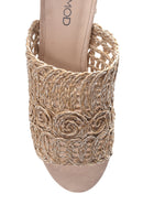 Women's Straw Heeled Slippers | Derimod