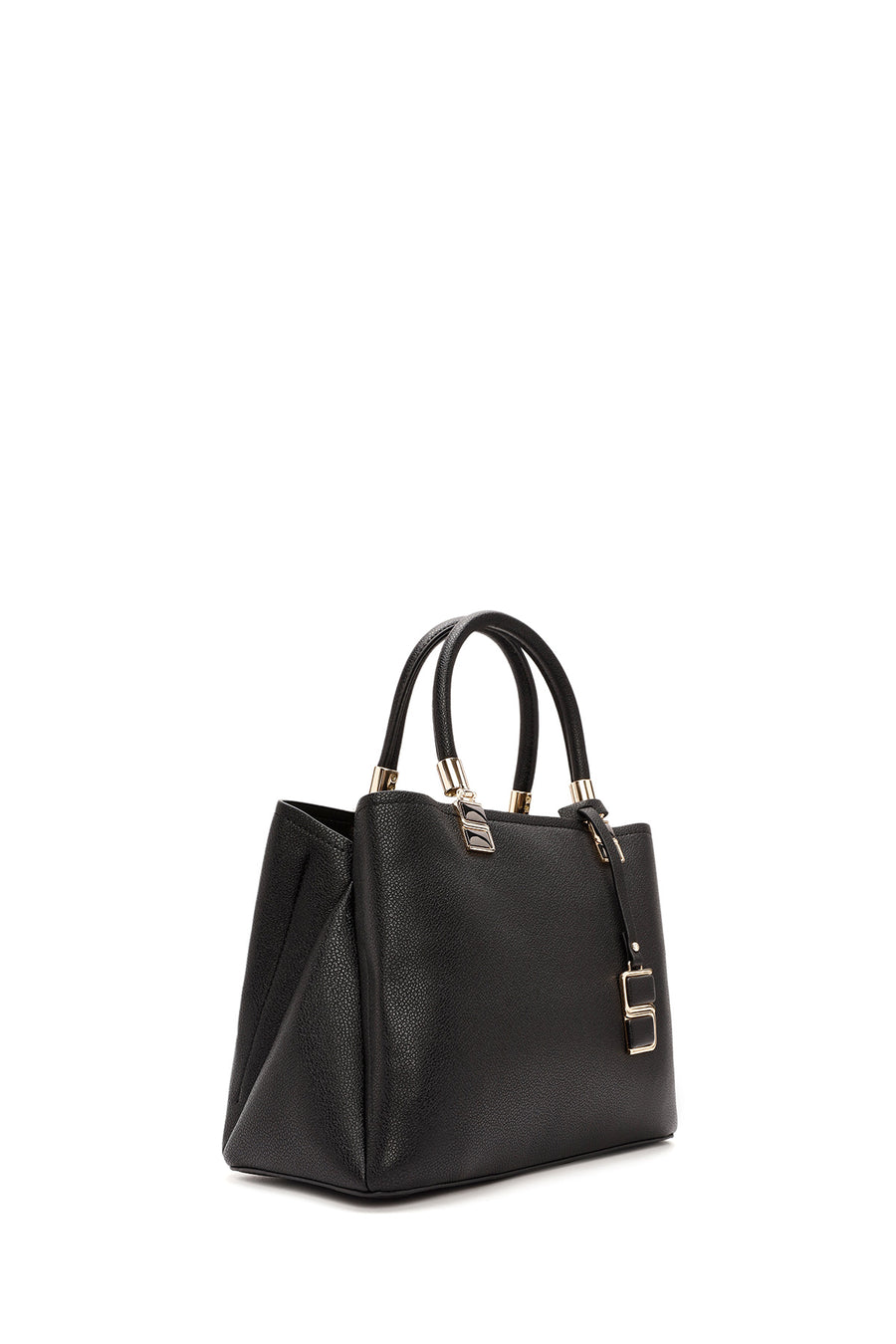Woman Black Long-Strap Accessory-Detail Shoulder Bag