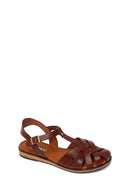 Women's Brown Buckle Leather Bodrum Sandals | Derimod