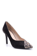 Women's Leopard Detailed Suede Leather Stiletto | Derimod