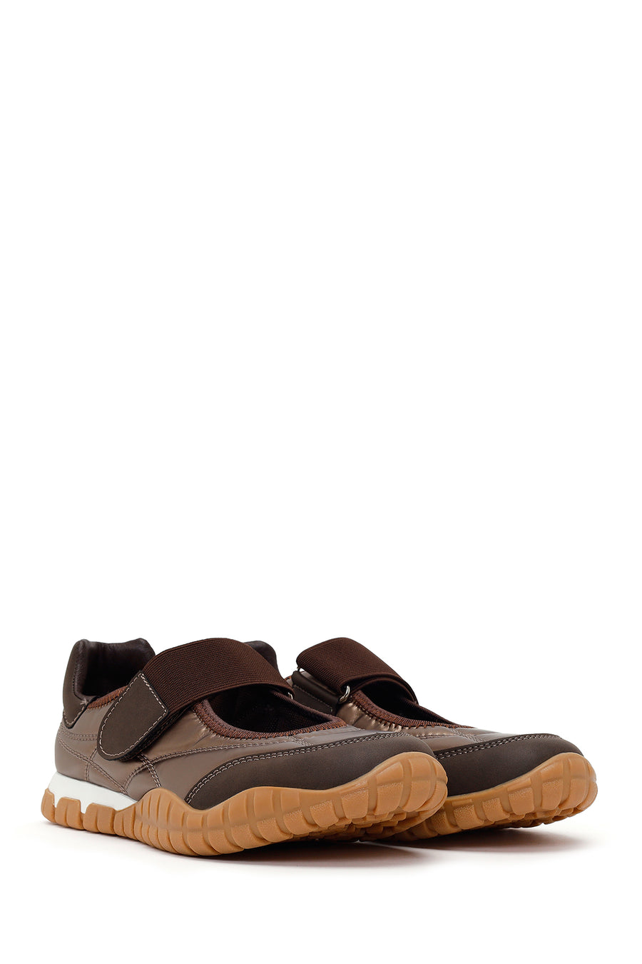 Woman Brown Strappy Sporty Ballerine flats