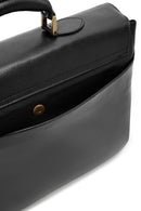 Men's Black Long Strap Leather Briefcase | Derimod