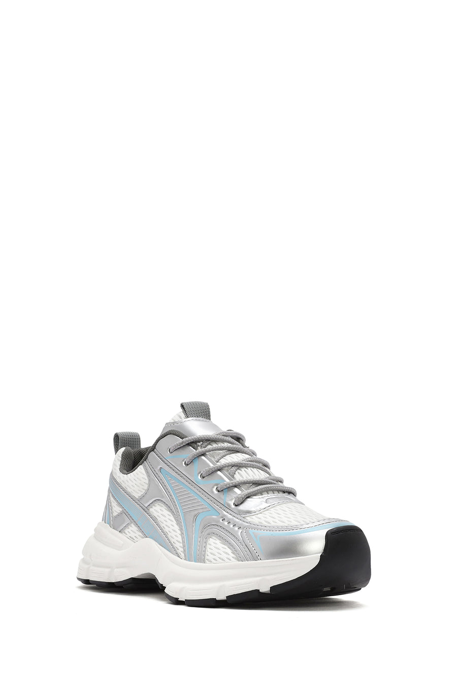 Women's Blue Chunky Sole Lace-Up Sneakers