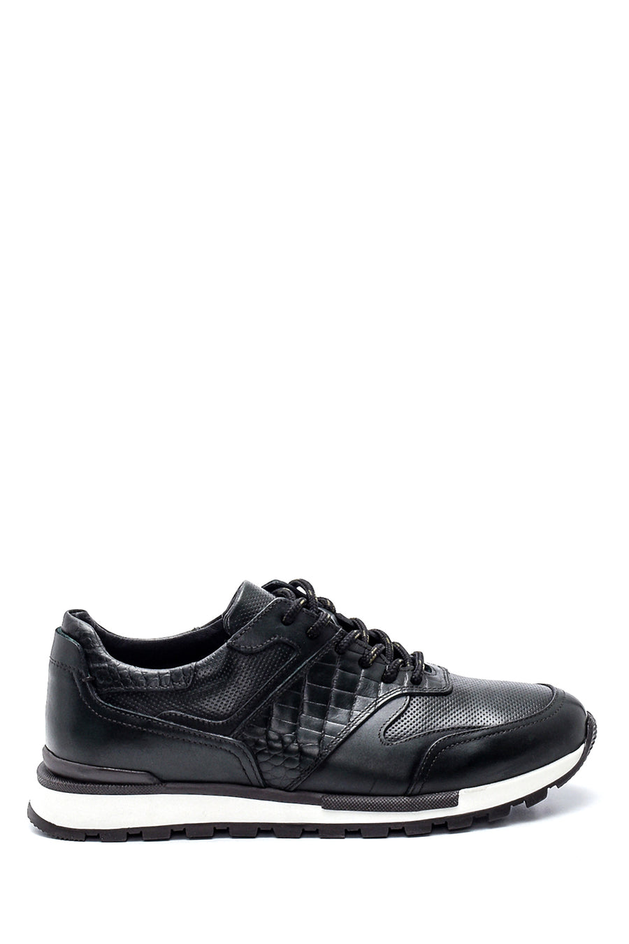 Men's Leather Crocodile Detailed Sneaker 21WFD610814 | Derimod