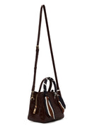 Woman Burgundy Long-Strap Crocodile-Pattern Mini Shoulder Bag | Derimod