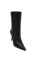 Woman Black High Thin Heeled Leather Boots | Derimod