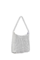 Women's Silver Long Chain Strap Stone Mini Evening Handbag | Derimod