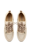 Women's Beige Lace-Up Platform Sneaker | Derimod