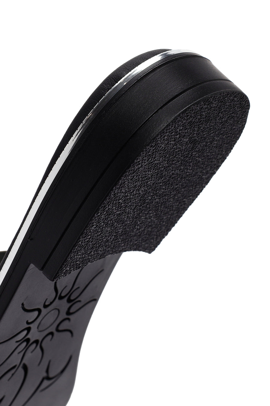 Women's Silver Metallic Leather Slippers