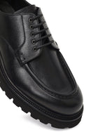 Men's Black Lace-Up Thick-Soled Leather Casual Shoe | Derimod
