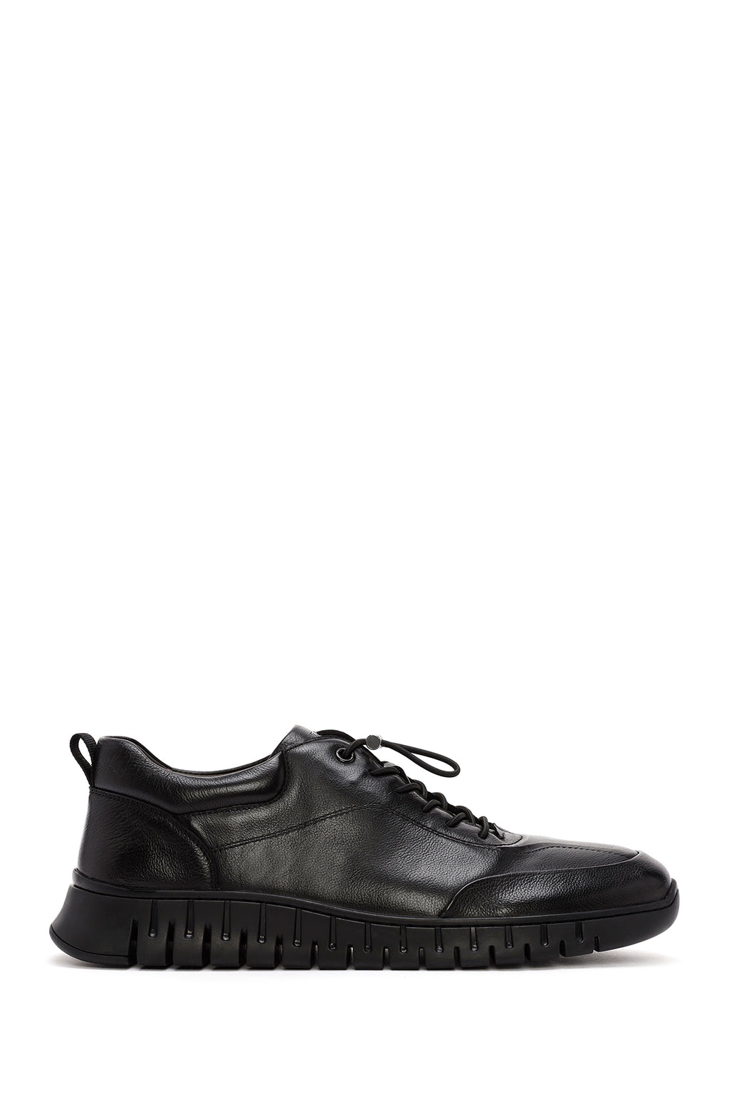 Derimod Fly Erkek Siyah Bağcıklı Deri Casual Sneaker