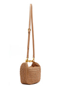 Woman Brown Long-Strap Mini Wicker Shoulder Bag | Derimod
