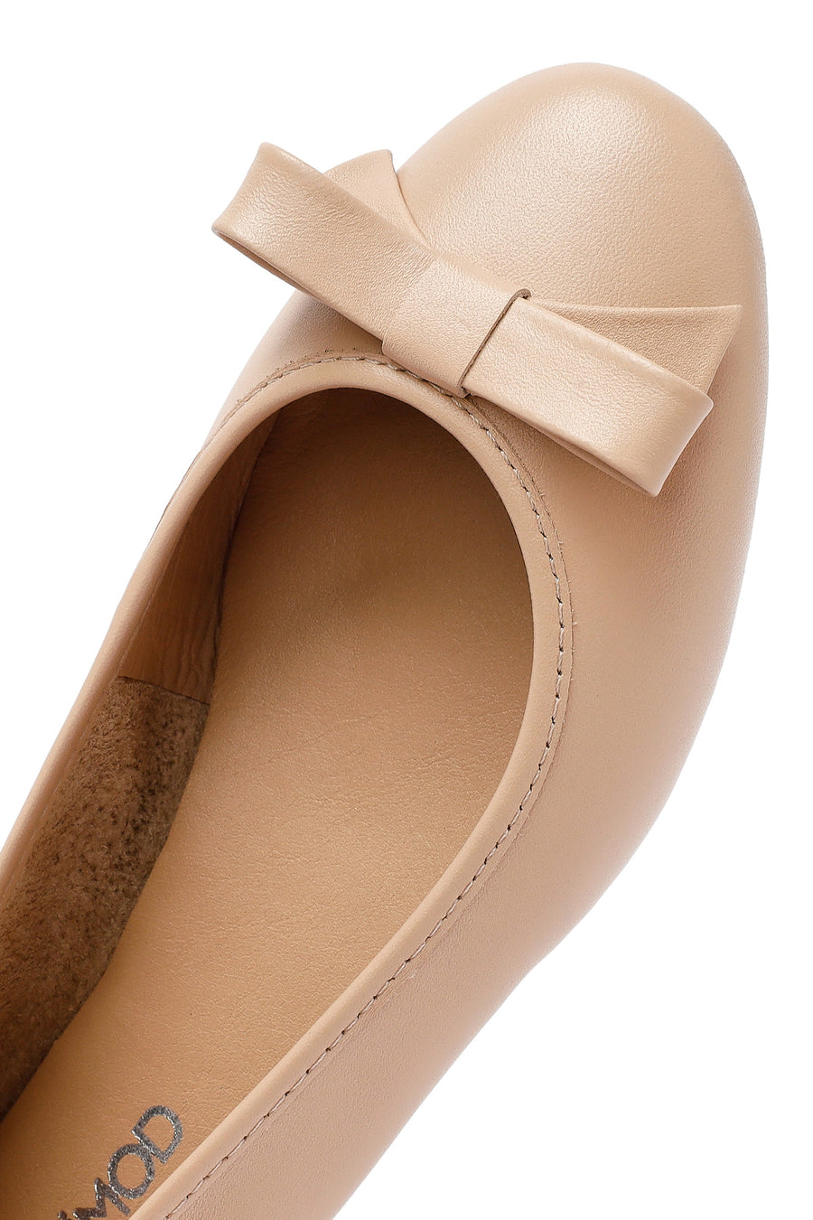 Women's Beige Leather Ballerinas