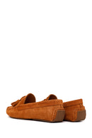 Woman Tan Tasselled Suede Leather Loafer | Derimod