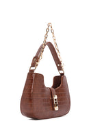 Women's Brown Long Strap Crocodile Handbag | Derimod