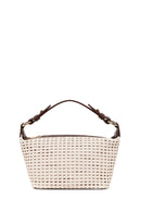 Woman Cream Mini Shoulder Bag with Long Strap | Derimod