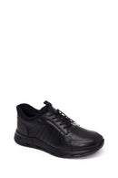 Erkek Siyah Bağcıklı Deri Sneaker | Derimod