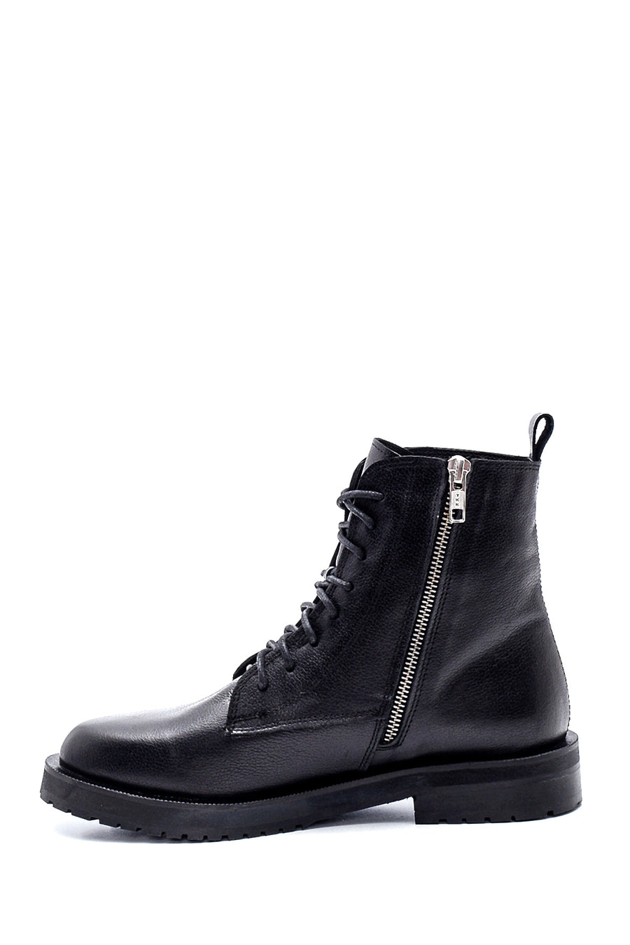 Women's Zippered Leather Boots
