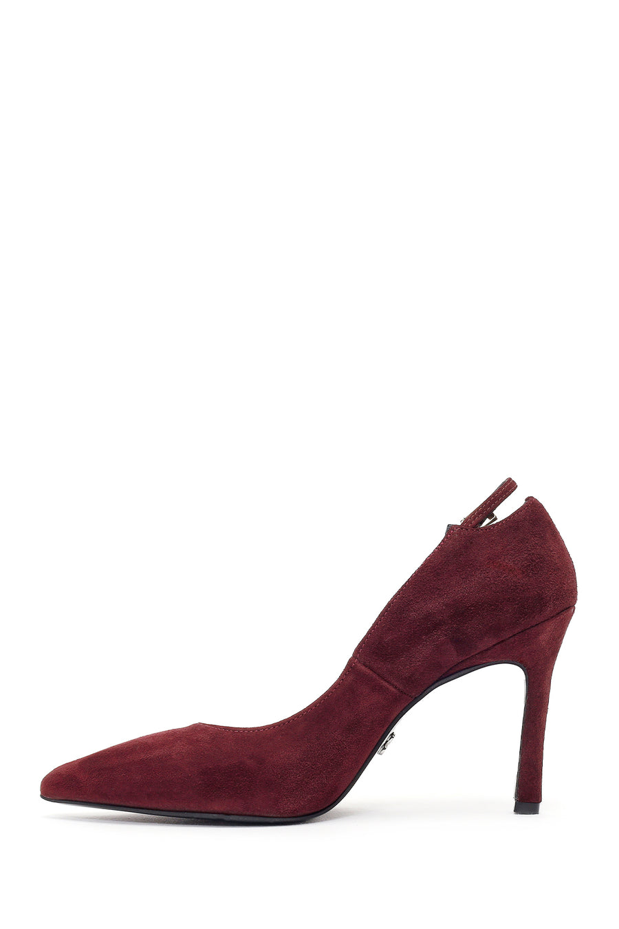Kadın Bordo İnce Topuklu Süet Deri Stiletto