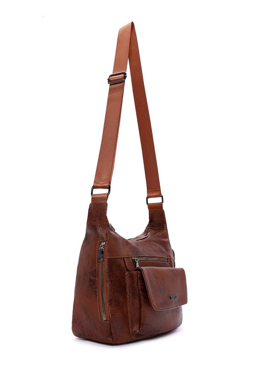Women's Tan Long Strap Crossbody Bag