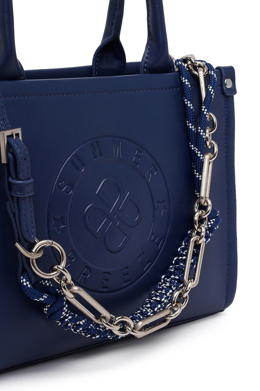 Woman Navy Printed Long-Strap Shoulder Bag