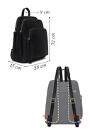 Woman Black Leather Backpack | Derimod