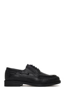 Male Black Lace-Up Thick-Soled Leather Casual Shoes | Derimod