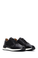 Men's Black Lace-Up Leather Casual Sneaker | Derimod