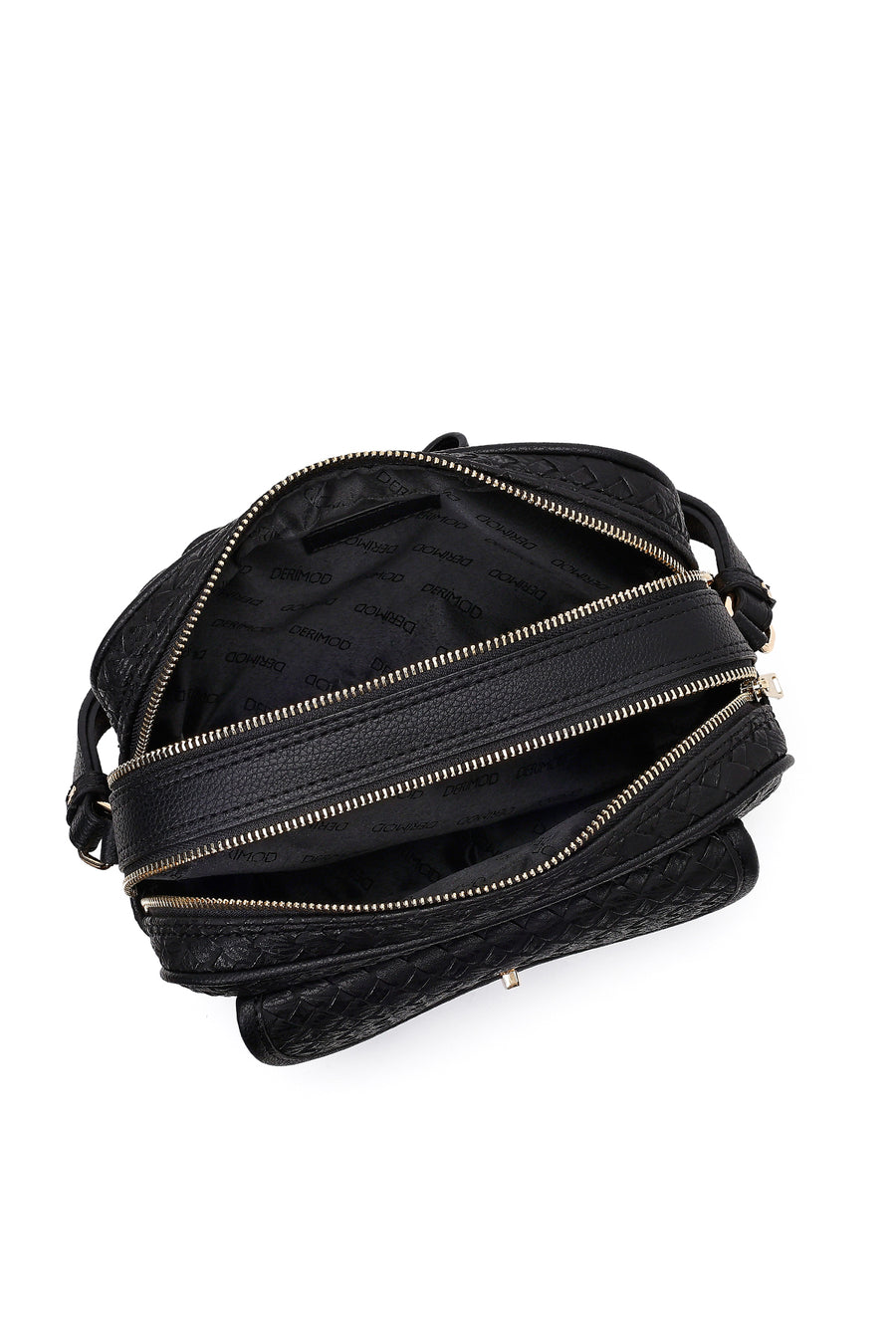 Women's Black Long Strap Knitted Crossbody Bag