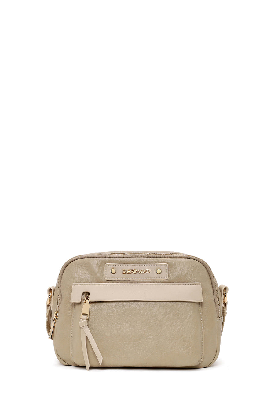 Woman Cream Long Strap Crossbody Bag