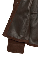 Martinez Male Brown Suede Leather Shirt Jacket | Derimod