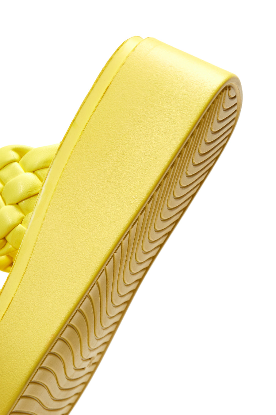 Women's Yellow Braided Thick Soled Slippers
