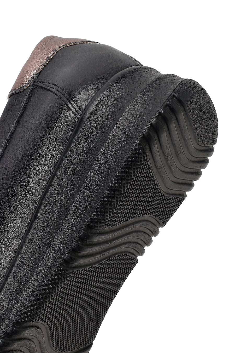 Kadın Siyah Tokalı Dolgu Topuklu Deri Comfort Loafer