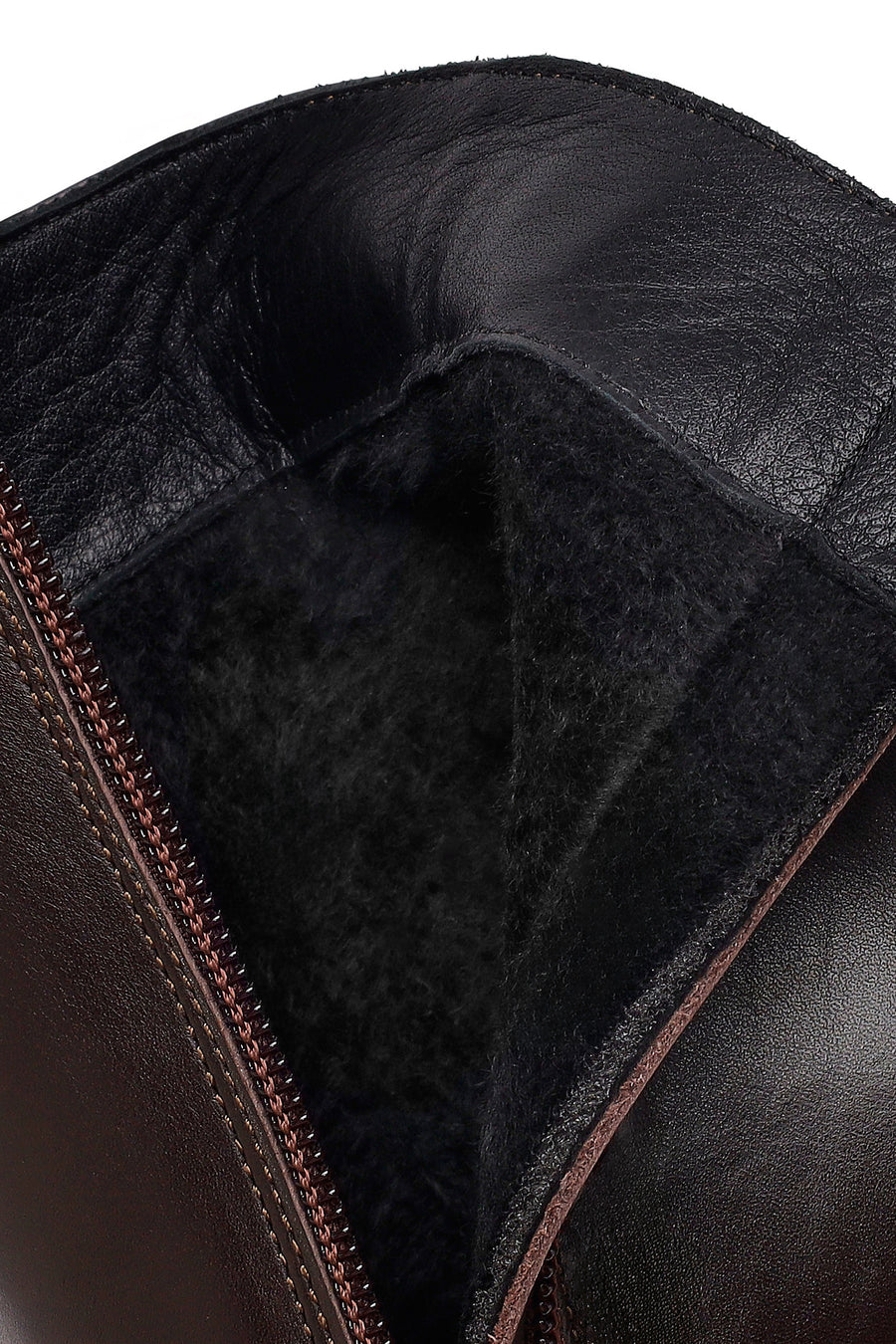 Woman Brown Zip Closure Thin High-Heel Leather Boots
