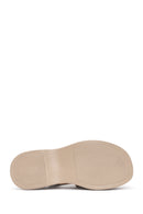 Women's Beige Ankle Strap Thick Soled Leather Sandals | Derimod