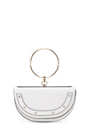 Women's White Long Chain Strap Mini Evening Clutch Bag | Derimod