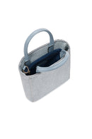 Women's Blue Long Strap Straw Crossbody Bag | Derimod