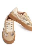 Kadın Vizon Bağcıklı Kumaş Sneaker | Derimod