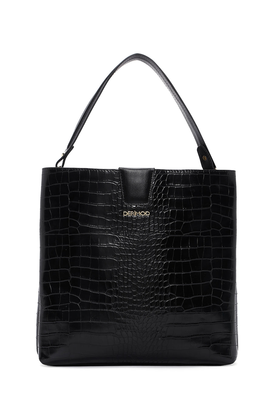 Women's Black Crocodile Cross Bag