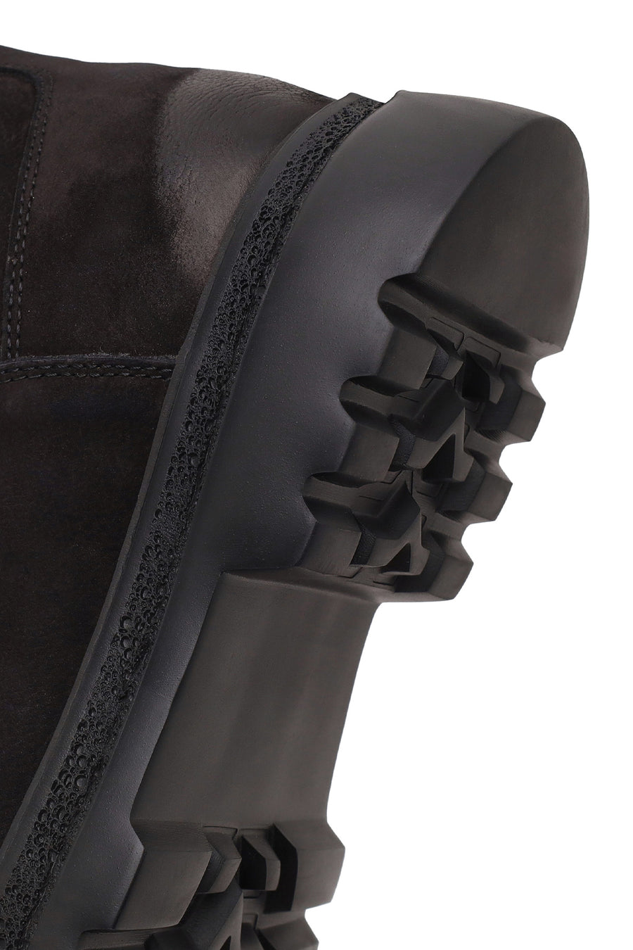 Male Black Thick-Soled Nubuck Leather Chelsea Boots