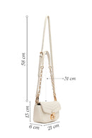 Woman Cream Long-Strap Quilted Mini Crossbody Bag | Derimod