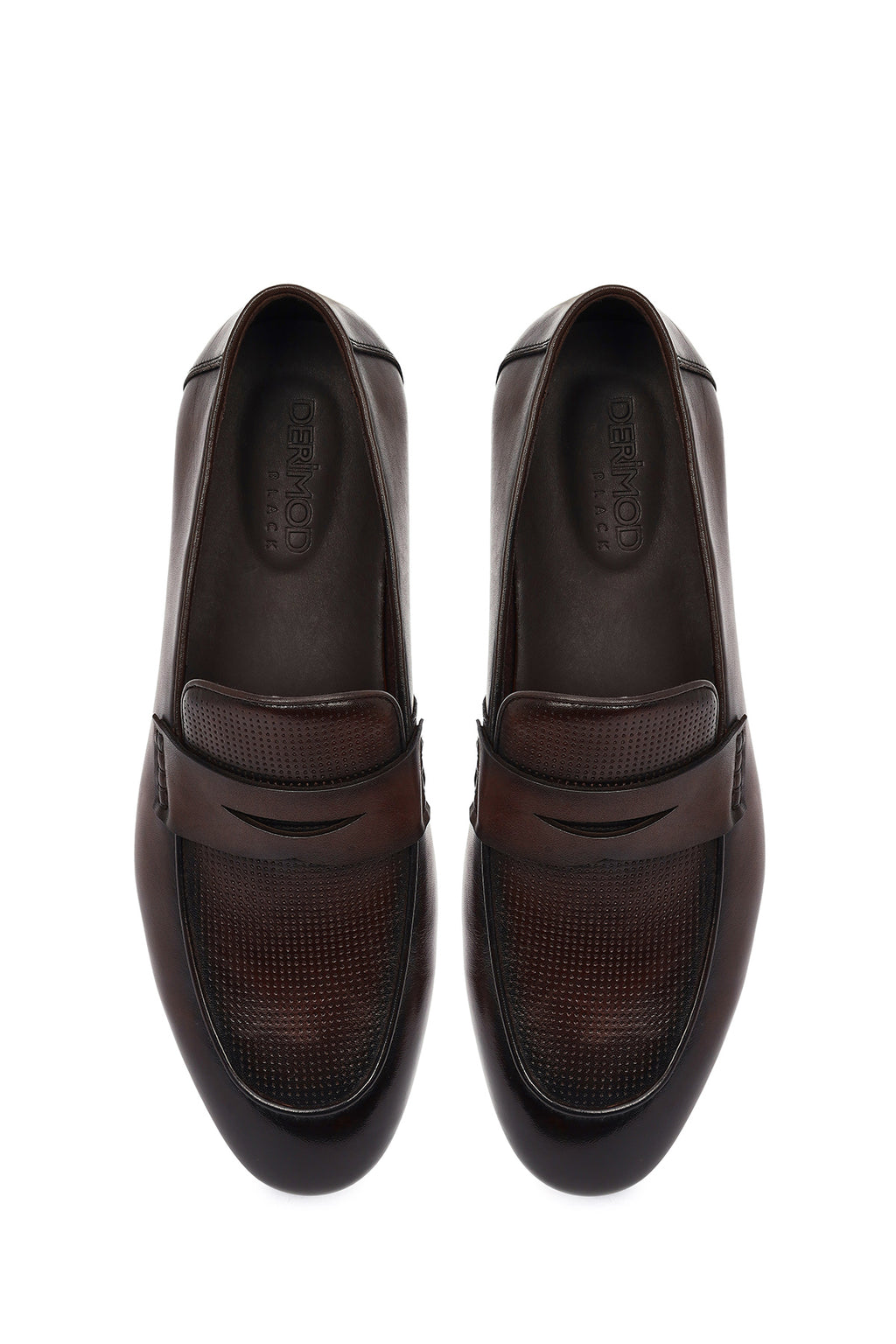 Derimod Black Erkek Kahverengi Deri Klasik Loafer