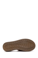 Women's Tan Thick Soled Leather Slippers | Derimod