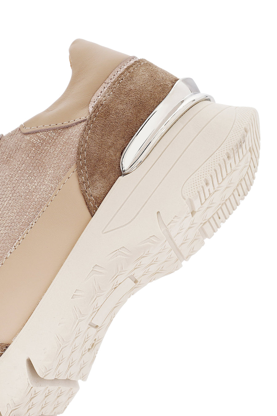 Woman Mink Laced Thick Sole Leather Sneakers