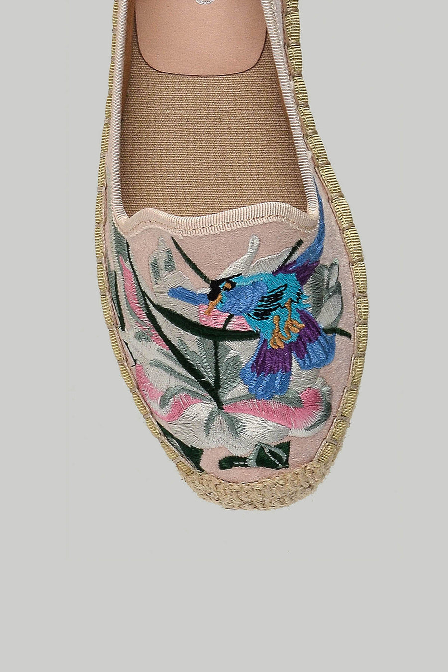 Beige Embroidered Women's Espadrille