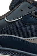 Geox Erkek Lacivert U Spherica Actif X1 A - Mes + Su Bağcıklı Süet Sneaker | Derimod