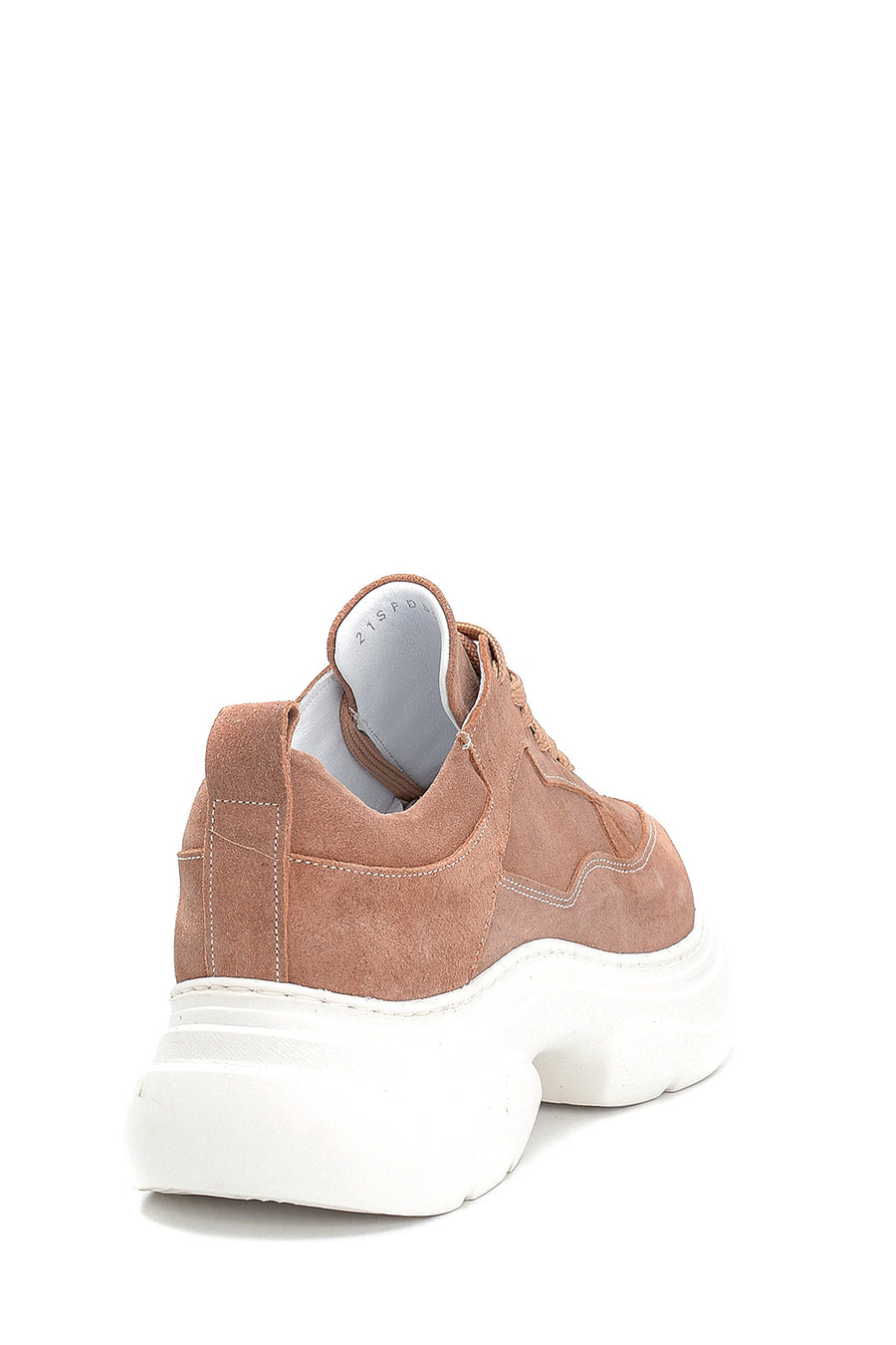 Women's Brown Suede Leather Thick Soled Sneaker