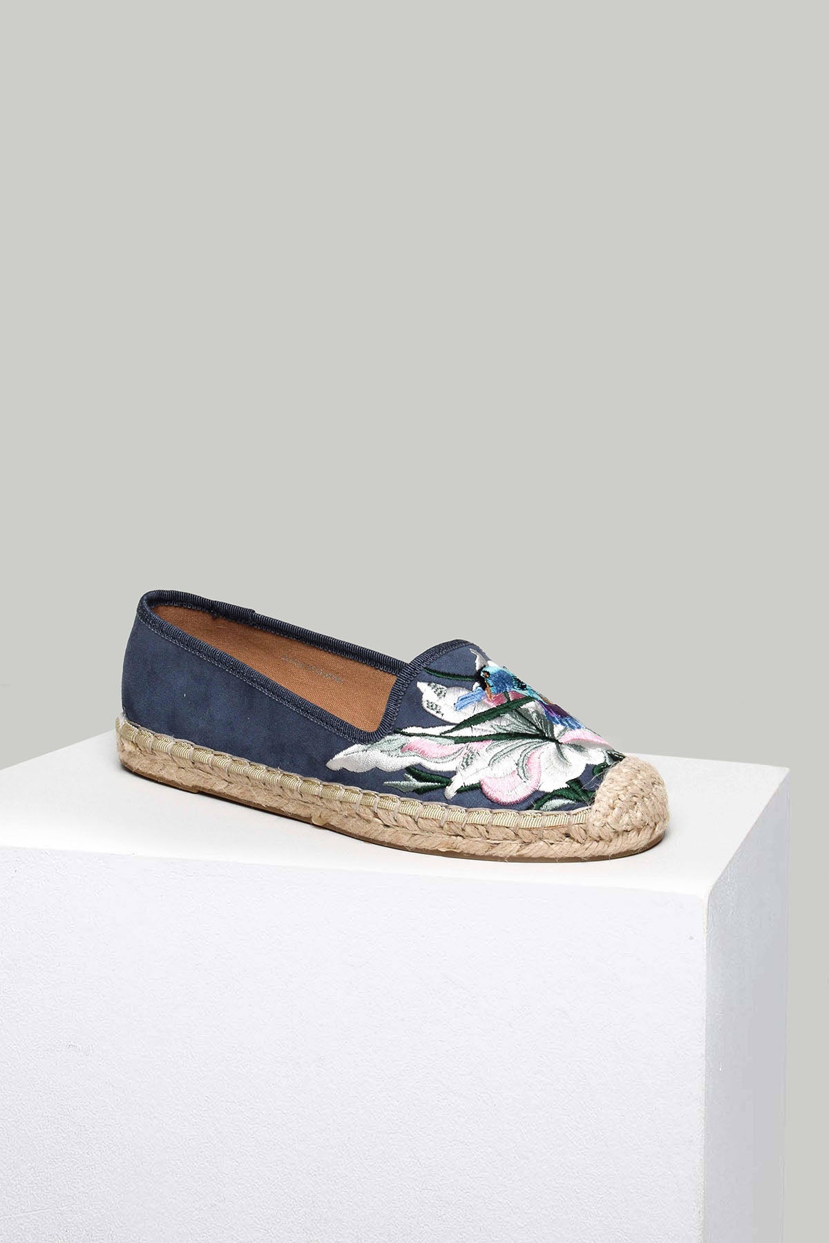 Blue Embroidered Women's Espadrille 18SFD207010 | Derimod