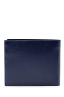 Men's Navy Blue Leather Wallet | Derimod