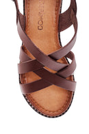 Women's Brown Leather Bodrum Sandals | Derimod